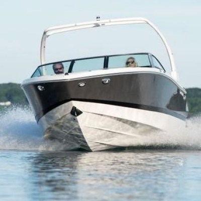 a small boat in a body of water