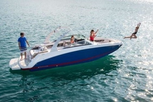 a small boat in a body of water