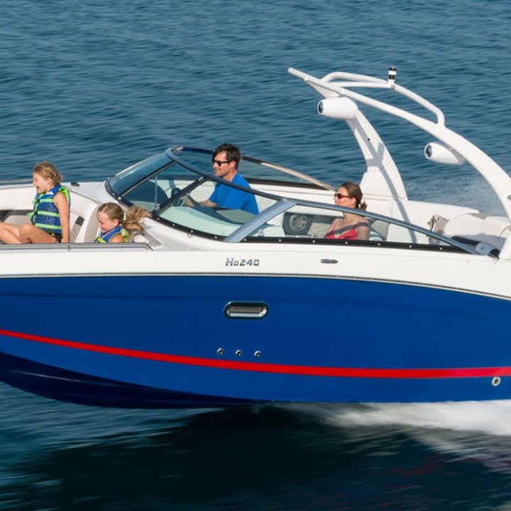 a small boat in a body of water