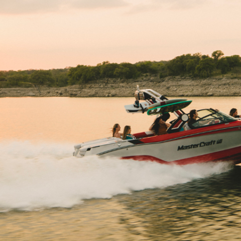 a small boat in a body of water
