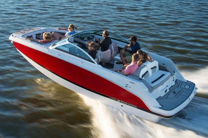 a small boat in a body of water